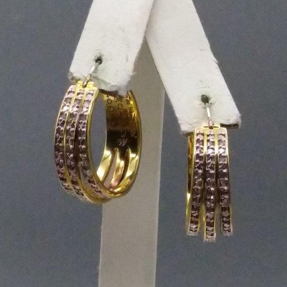 Danbury Mint Jewelry Danbury Mint Hoop Earrings Today Tomorrow Forever Hoops Nib Diamonds In